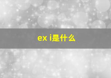 ex i是什么